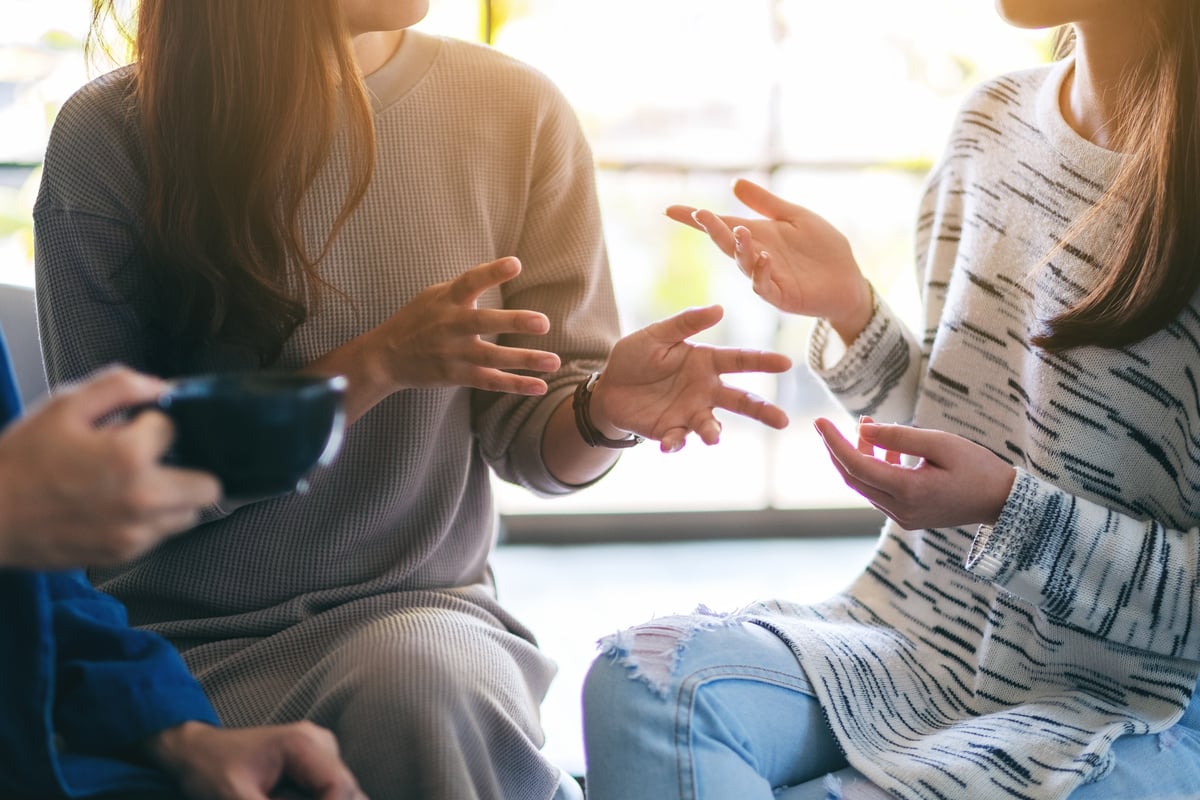 People sitting and talking together